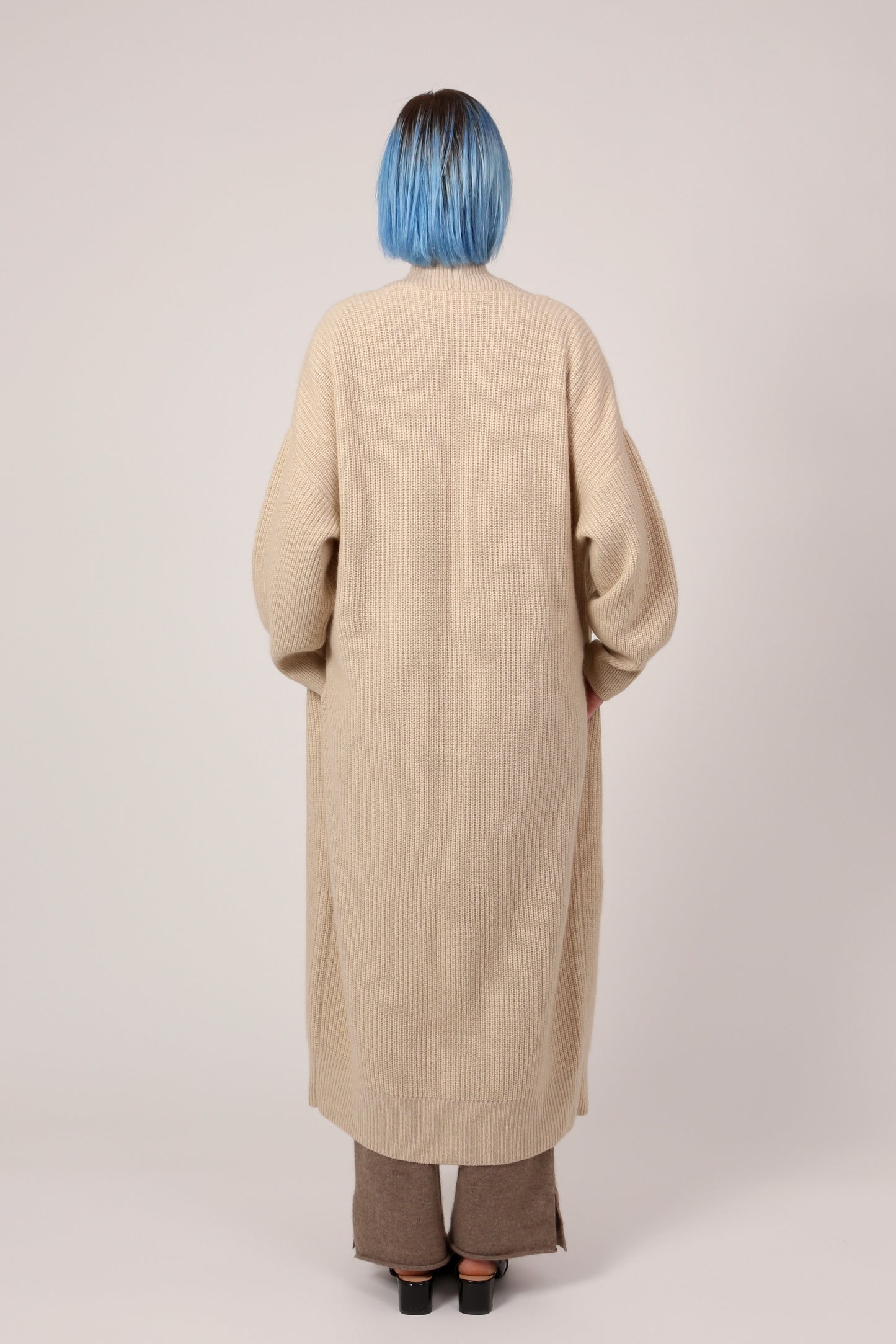 RIBBED COAT IN BEIGE