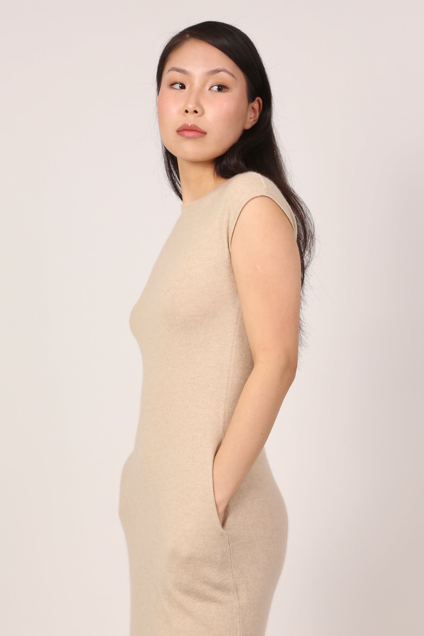 DRESS IN BEIGE