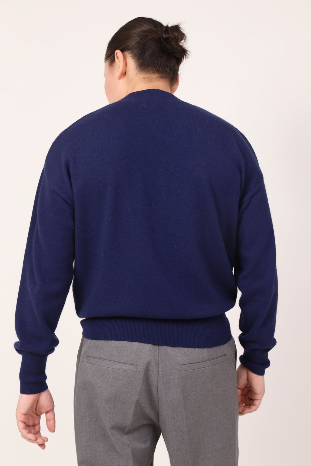 v-neck jumper in navy