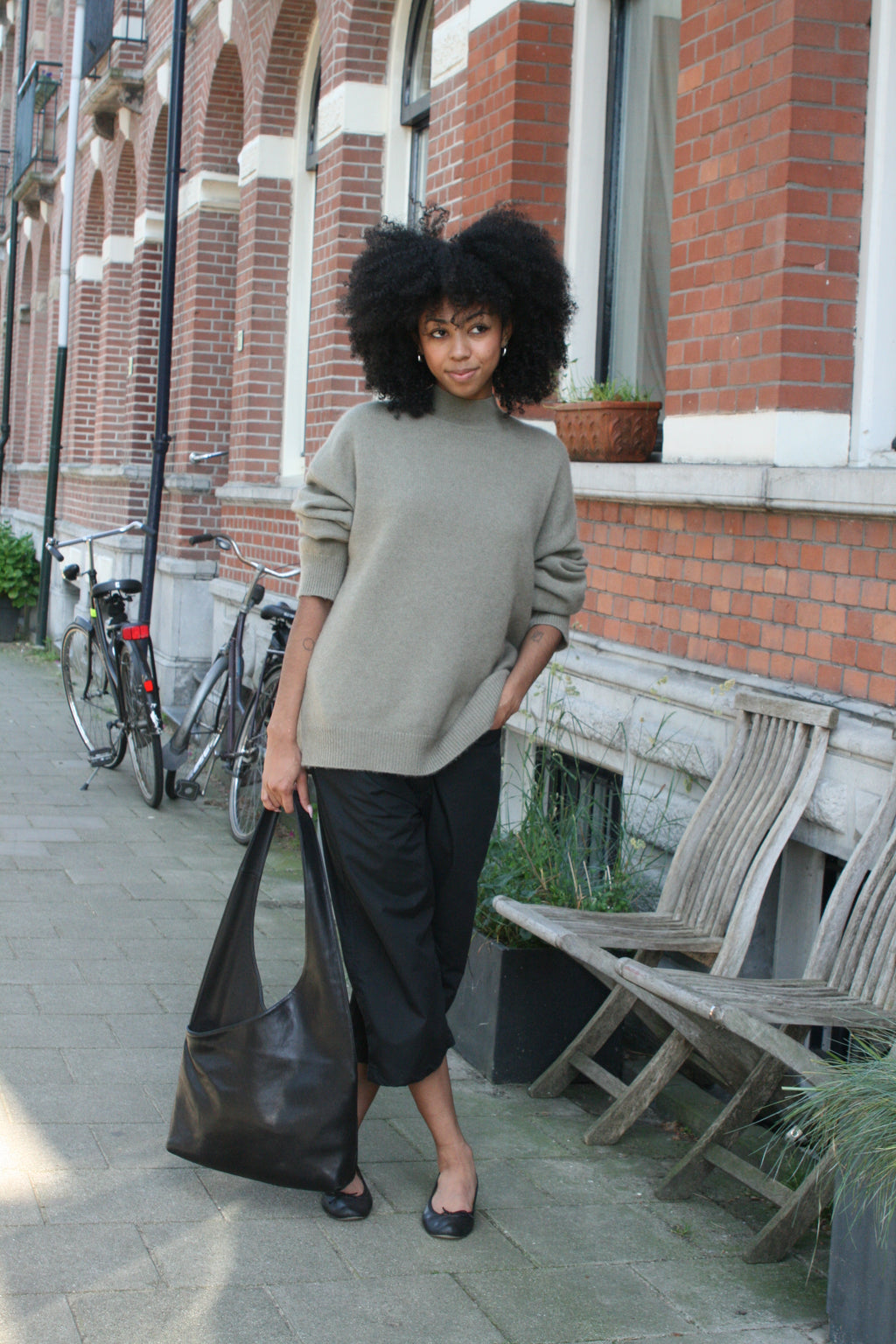 turtleneck in olive
