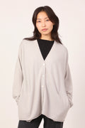 v-neck cardi in clay grey