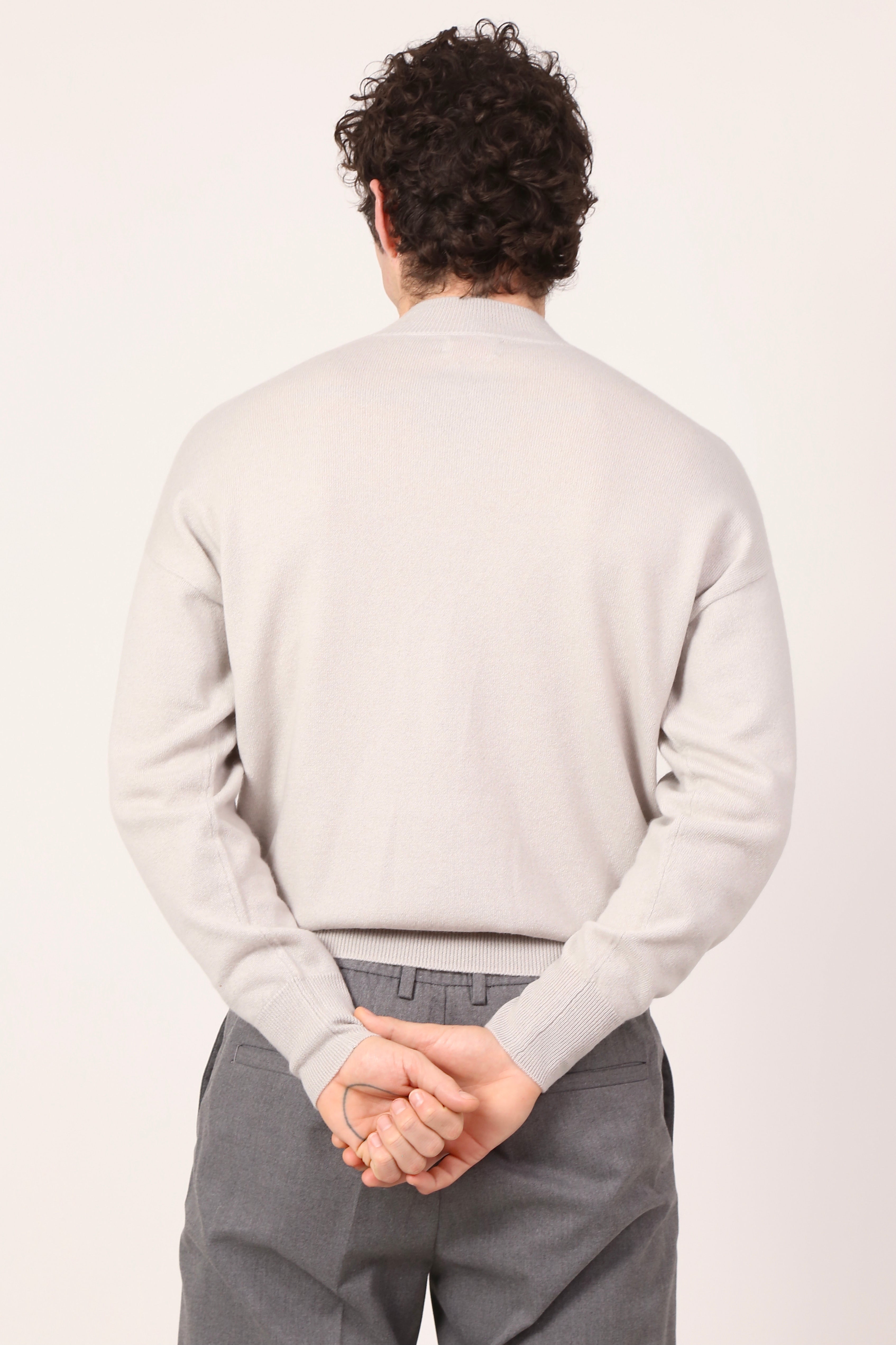 v-neck jumper in clay grey