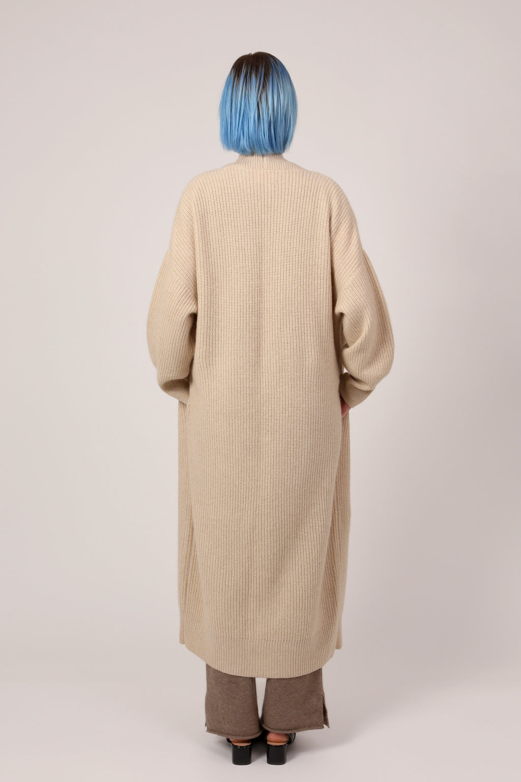 ribbed coat in beige