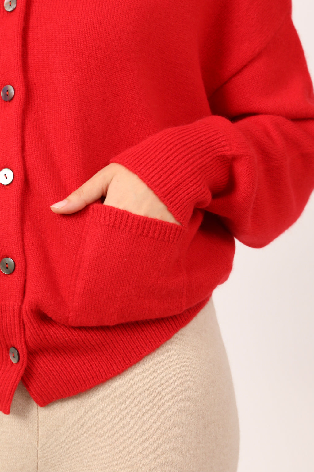 everyday cardi in red