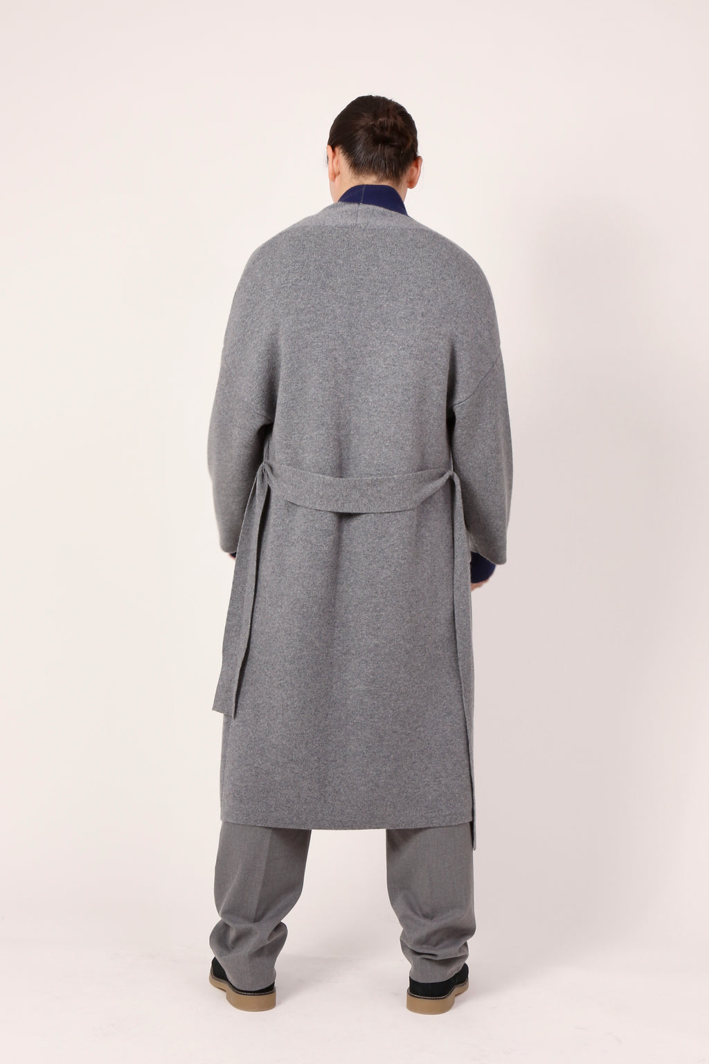 two-colour coat in grey & navy