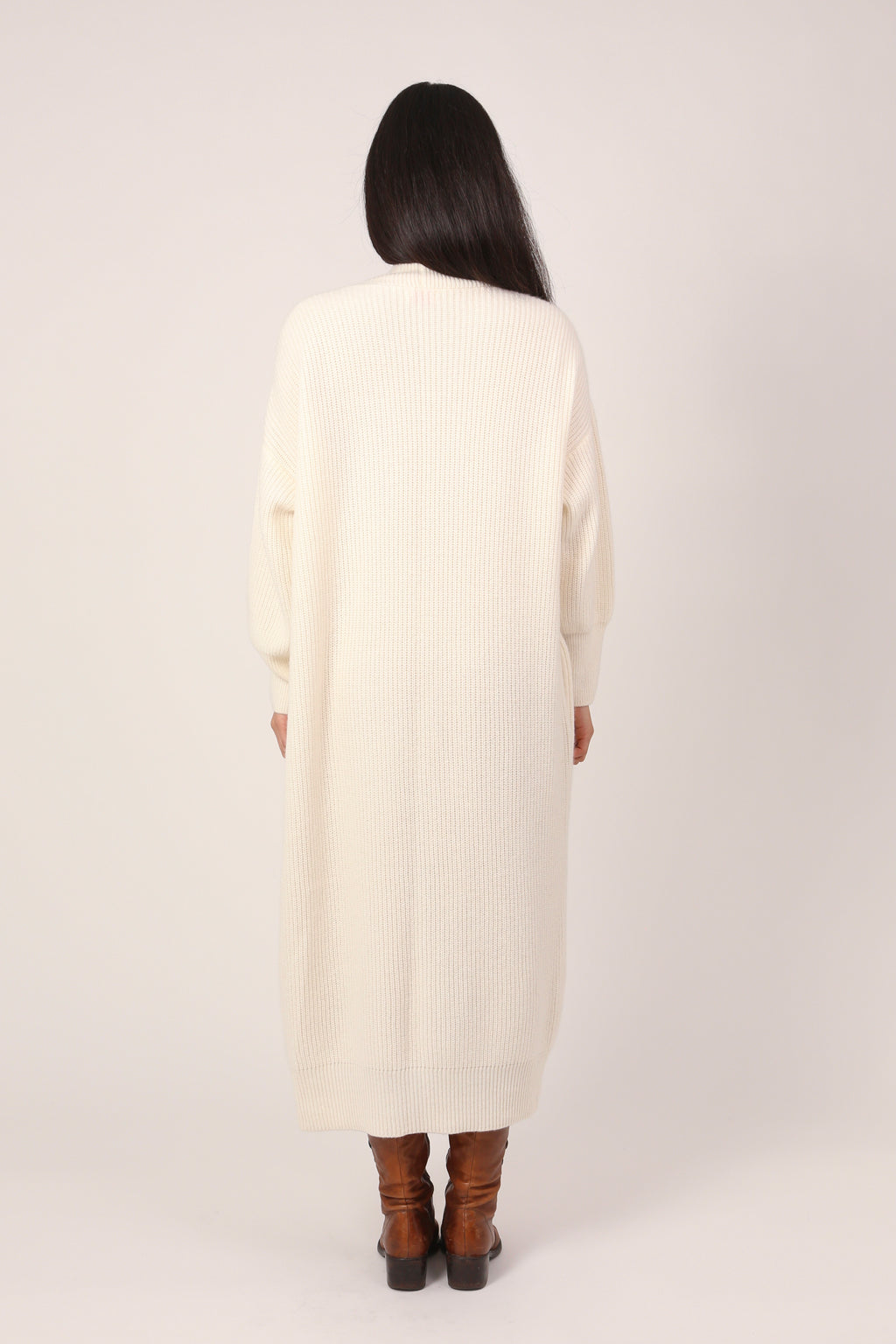 ribbed coat in cream