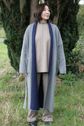 two-colour coat in grey & navy