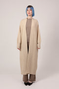 ribbed coat in beige