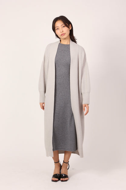 RIBBED COAT IN CLAY GREY