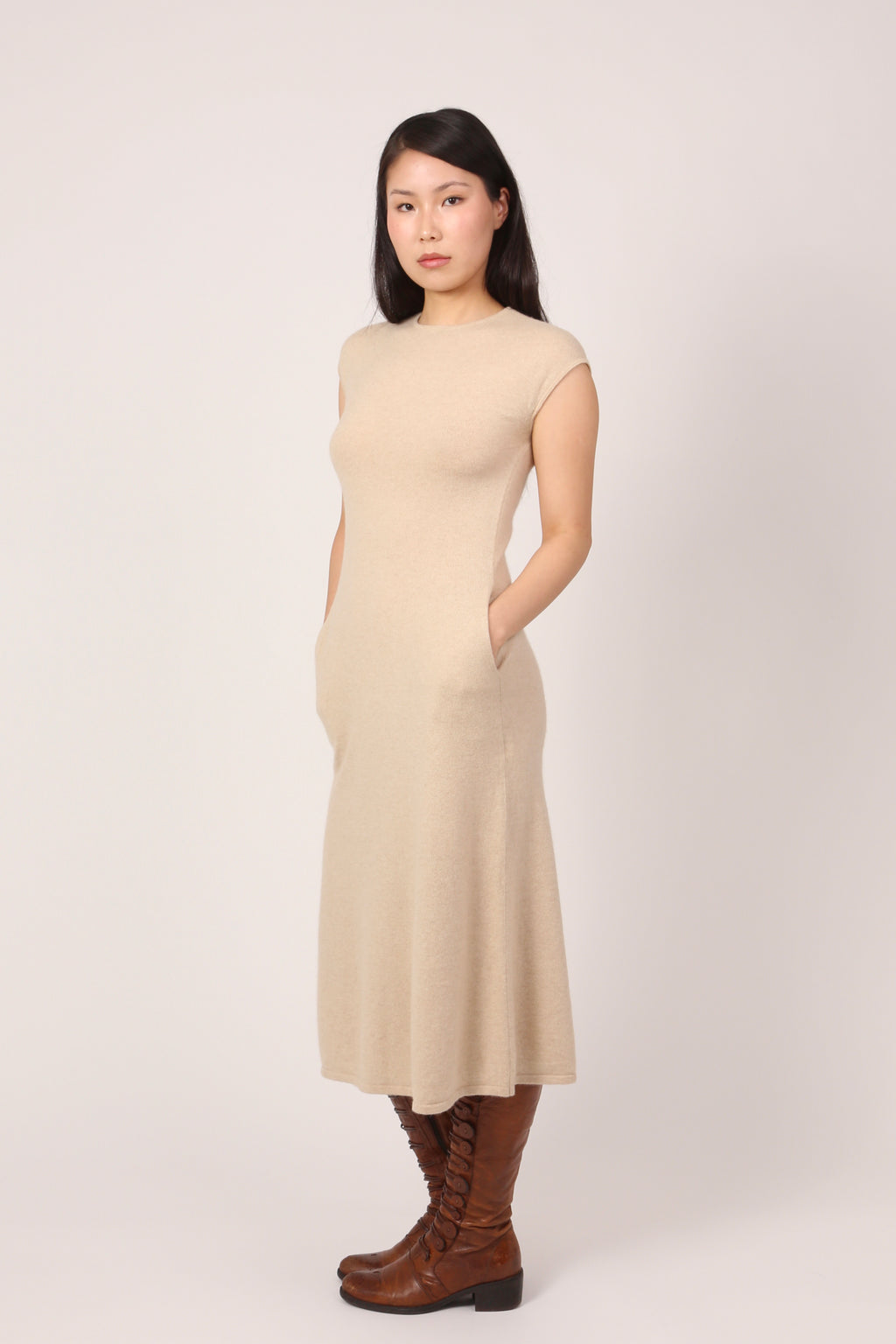dress in beige